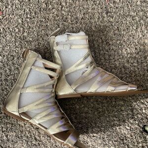 Women's Gold Strappy Gladiator Sandals